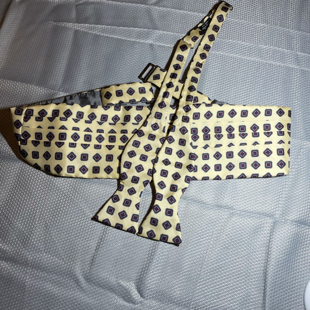 Robert Talbott bow-tie and cummerbund set silk
